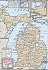 State Map of Michigan state with the counties and the county seats ...