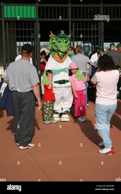 Heater The Dayton Dragons Mascot Is Welcoming Fans Stock Photo Alamy