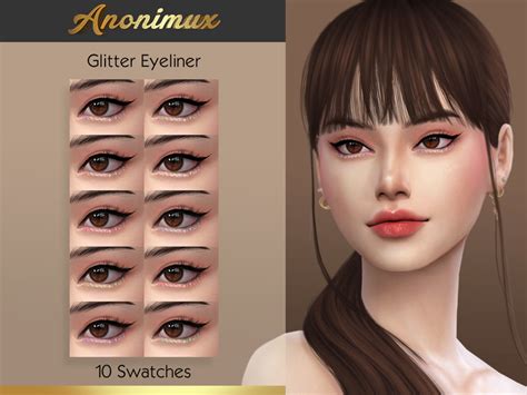 Anonimux Glitter Eyeliner The Sims 4 Catalog