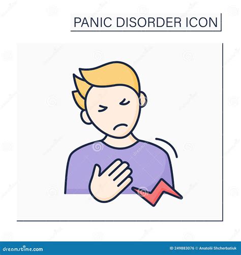 Chest Discomfort Color Icon Stock Vector Illustration Of Mental