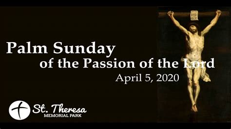 April 5 2020 Palm Sunday Of The Lords Passion Youtube