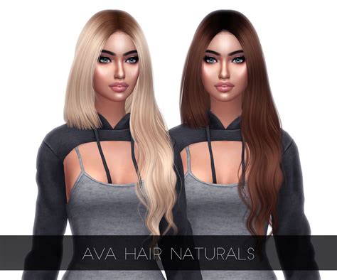 Kenzar Sims4 “ Ava Hair Naturals 26 Swatches Custom Thumbnail Mesh