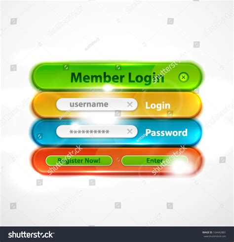 Vector Web Login Form Royalty Free Stock Vector 104442881