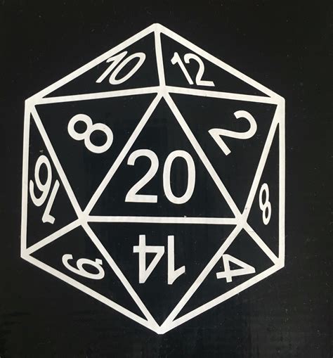 2 Qty D20 Dice Dungeons And Dragons Vinyl Sticker Decal Dungeons And