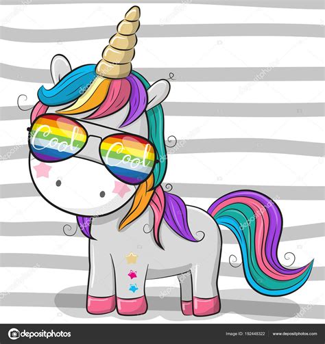 Descargar Lindo Unicornio Con Gafas De Sol — Ilustración De Stock