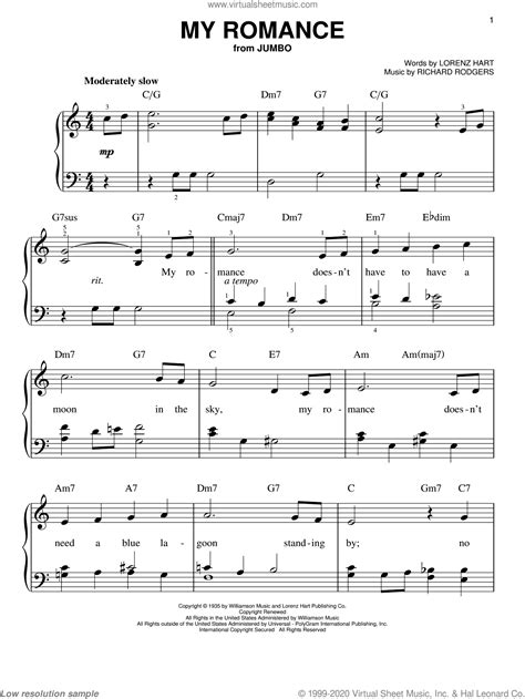Bennett My Romance Sheet Music For Piano Solo [pdf Interactive]
