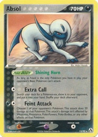 Buy and sell absol (s7d 027) singles in europe's largest online marketplace for pokémon. Absol - 15/92 - Rare - Ex Legend Maker Singles - Pokemon