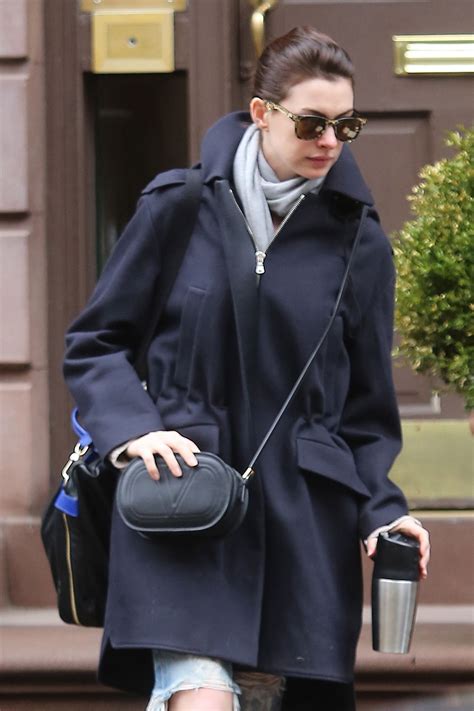 Anne Hathaway Leaving Her Home In New York City April 2015 • Celebmafia
