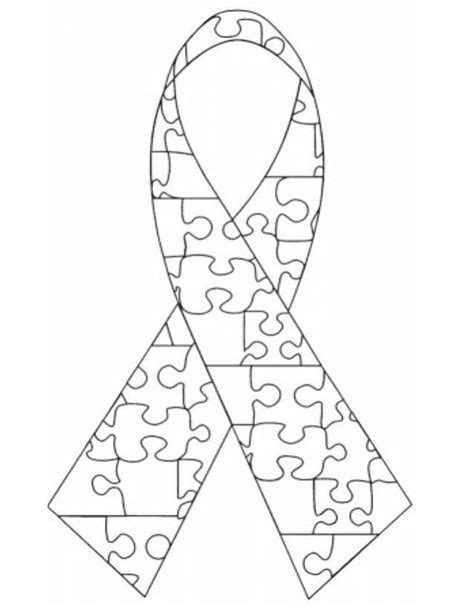 Free Ribbon Autism Awareness Coloring Page Free Printable Coloring