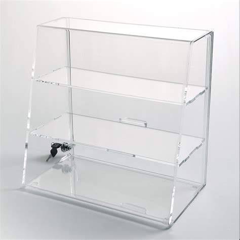 clear acrylic showcase dustproof model toy cosmetics jewelry display case stand holder figures