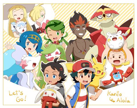 Pikachu Lillie Ash Ketchum Rotom Lana And More Pokemon And More Drawn By Haruhi