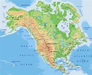Physical Map of North America - Guide of the World