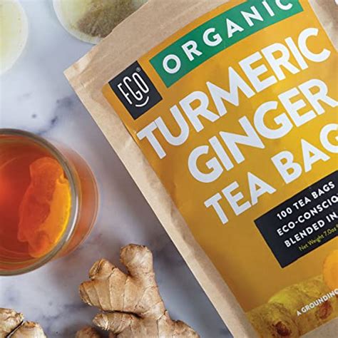 Organic Turmeric Ginger Tea Bags 100 Tea Bags Eco Conscious Tea