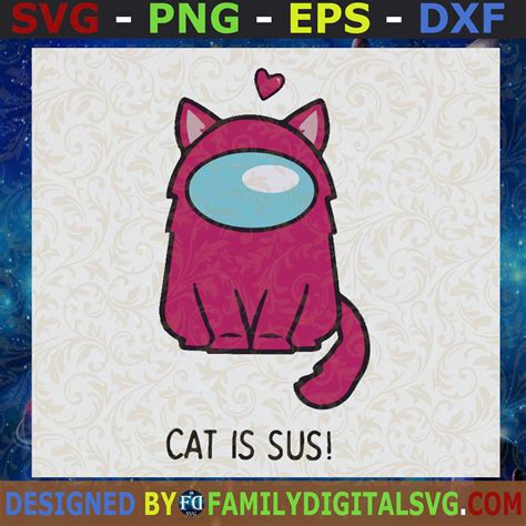 #Among Us Svg, Cat Is Sus Svg, Cat Among Us Svg, Among Us Pink Svg, Cat Among Us Clip Art SVG 