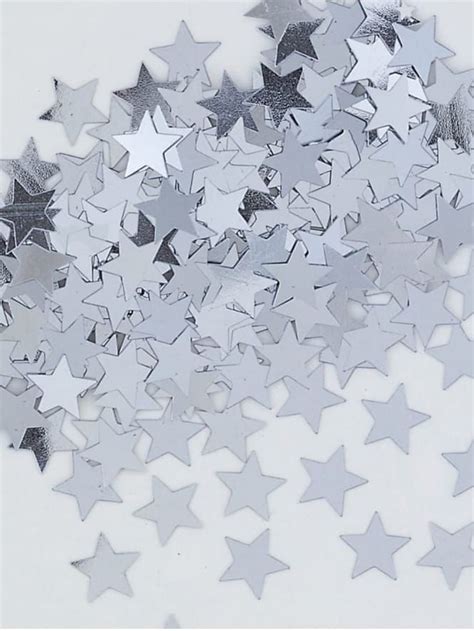 Silver Metallic Star Confetti Christmas Aesthetic Wallpaper Photo