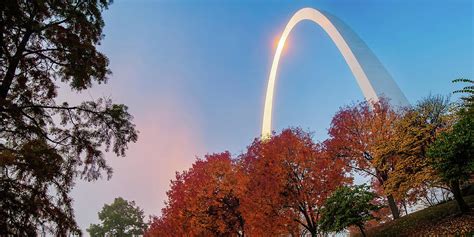 Autumn Landscape Surrounding The Saint Louis Gateway Arch Panoramic