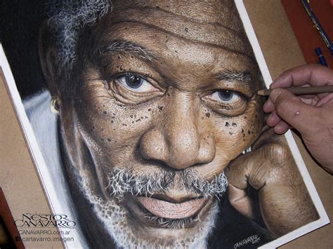 Morgan Freeman Desenhado Detalhadamente Por Néstor Canavarro Bons