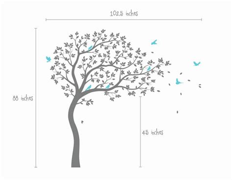 Nursery Wall Decals White Tree Wall Decal Large Tree Wall Etsy