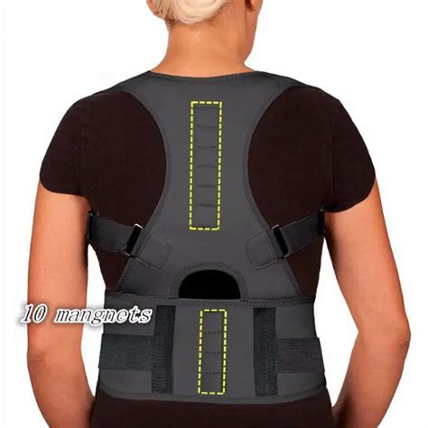 Medical Grade Adjustable Magnetic Posture Support Back Brace Relieves