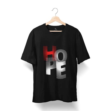 Hope Printed Round Neck Black T Shirts