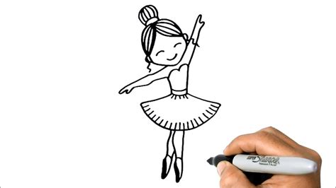 How To Draw A Ballerina Easy Step By Step Youtube