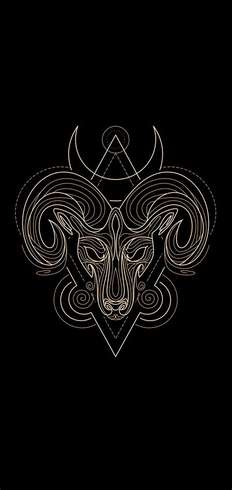 Download Aries White Ram Skull Digital Art Wallpaper