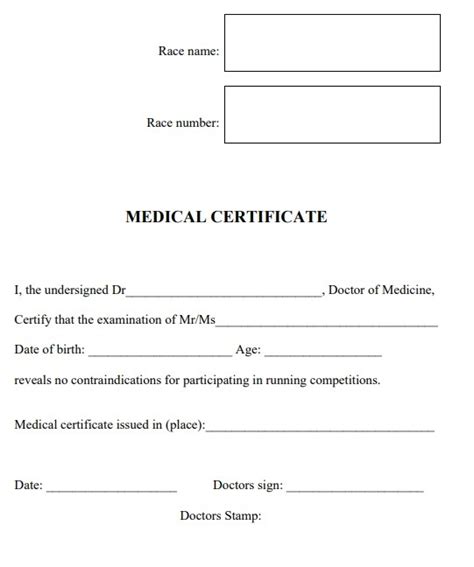 Medical Certificate Template Free Word Templates