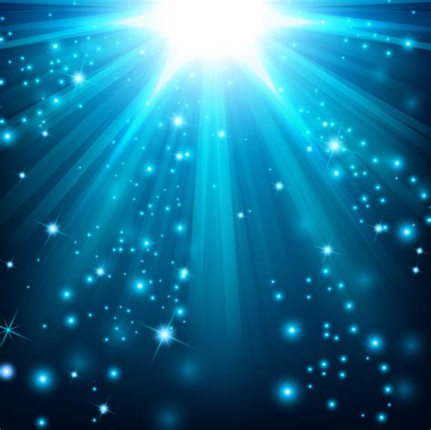 Blue Lights Shining With Sparkles Vector Illustration Vector