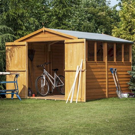 Shire Overlap Garden Shed 12x8 With Double Doors One Garden