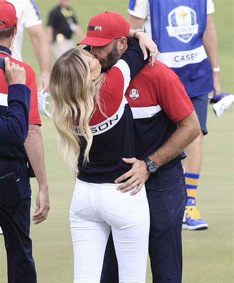 Paulina Gretzky Jumps Into Dustin Johnsons Arms And Kisses Him After