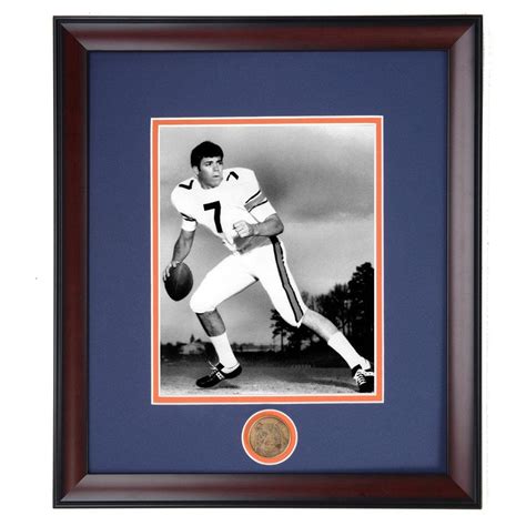 Auburn Tiger Football Legend Pat Sullivan Framed Photo Heisman Trophy