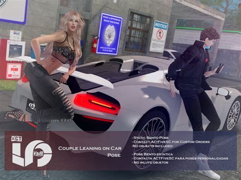 Second Life Marketplace Act5 521 Couple Leaning On Car Pose Boxed