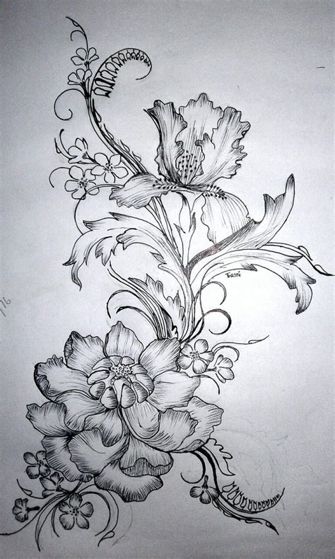 Design Pencil Sketch Flower Design Talk