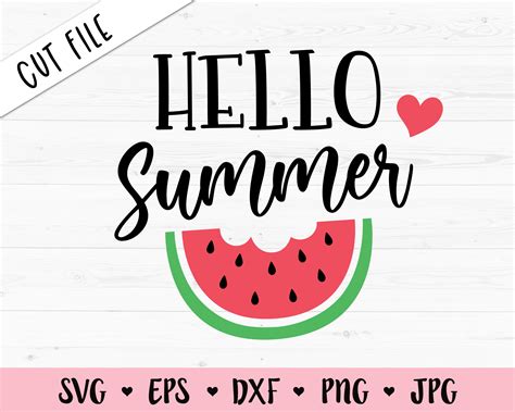 Hello Summer Svg Summer Layered Cut File Watermelon Melon Svg Etsy