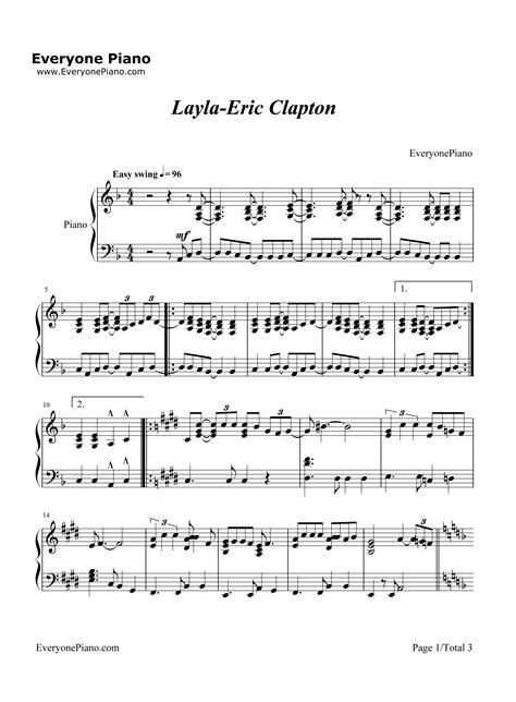Layla Eric Clapton Stave Preview