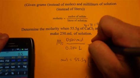 How many µg/tsp in g/ml? Calculating Molarity (given grams and mL) - YouTube