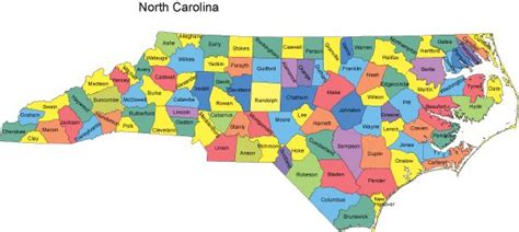 North Carolina Powerpoint Map Counties