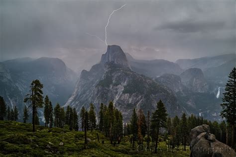 Half Dome Lightning Strike Glacier Point Yosemite Eloquent Images