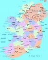 Detailed administrative map of Ireland with major cities | Ireland ...