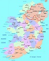Detailed administrative map of Ireland with major cities | Ireland ...