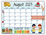 EDITABLE August 2023 Calendar Printable Calendar 2023 Back - Etsy