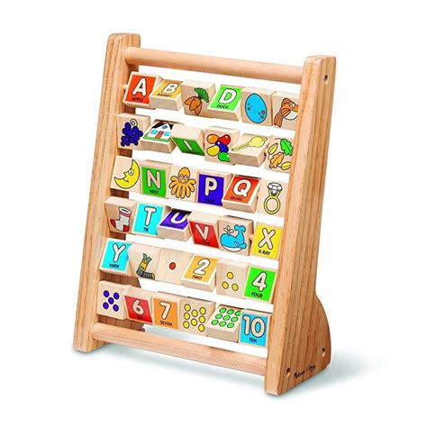 Melissa And Doug Abc 123 Abacus Classic Wooden Educational Toy With 36