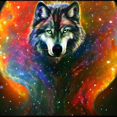 Cosmic Wolf Amazing Art Digital Art Animals Birds And Fish Wolves