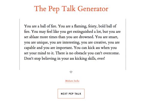 This Website Is Literally Just Full Of Amazing Pep Talks Self