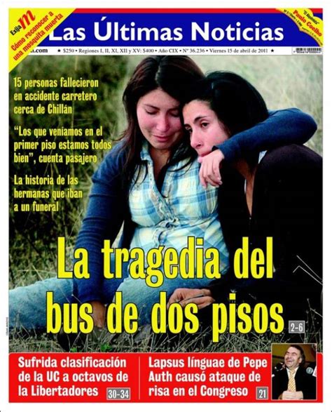 Periódicos en español y medios hispanos. Periódico Las Últimas Noticias (Chile). Periódicos de ...