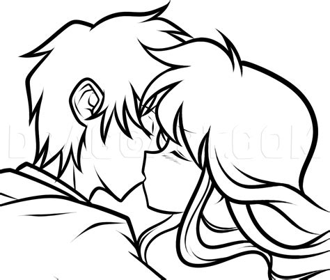 How To Draw A Valentines Couple Anime Kiss Step By Step Drawing Guide By Dawn