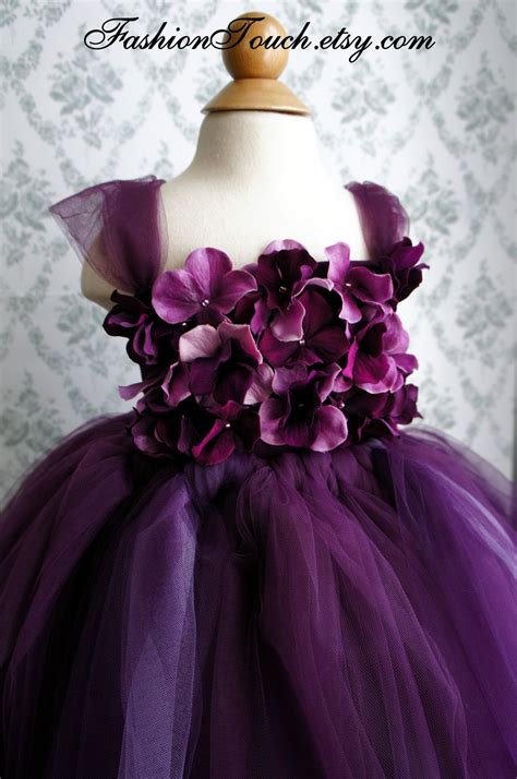 Flower Girl Dress Deep Purple And Lavender Tutu Dress Flower Top