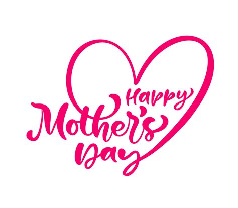 Happy Mothers Day Text Hand Written Love Ink Calligraphy Lettering