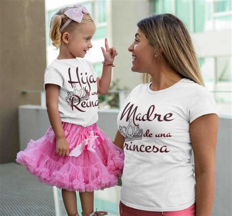 Camiseta Para Madre E Hija Reina Y Princesa Tenvinilo
