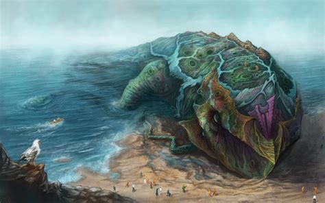 Beached Island Fantasy Landscape Fantasy Creatures Creature Concept Art